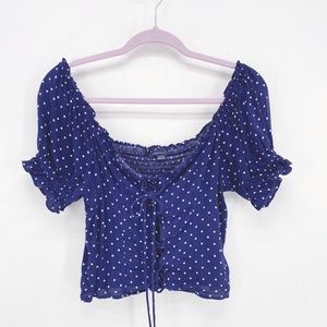 AEO Off the Shoulder Lace Up Top